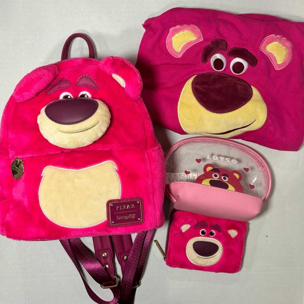 Loungefly Lotso Plush Mini Backpack/Wallet Bundle - image 1