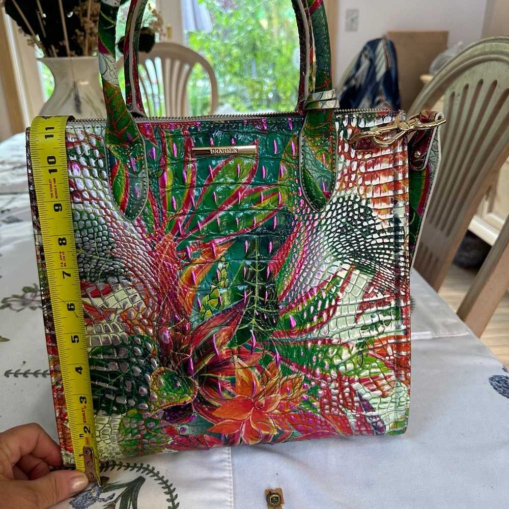 Brahmin Monique Tropical Utopia Leather Tote Mult… - image 3