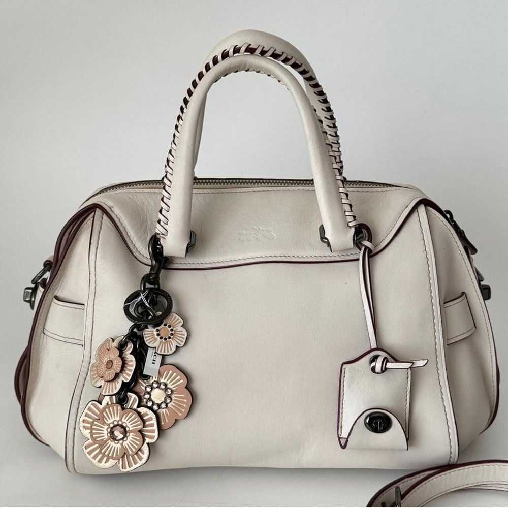 COACH Ace Satchel in Chalk Glovetanned Leather - image 1