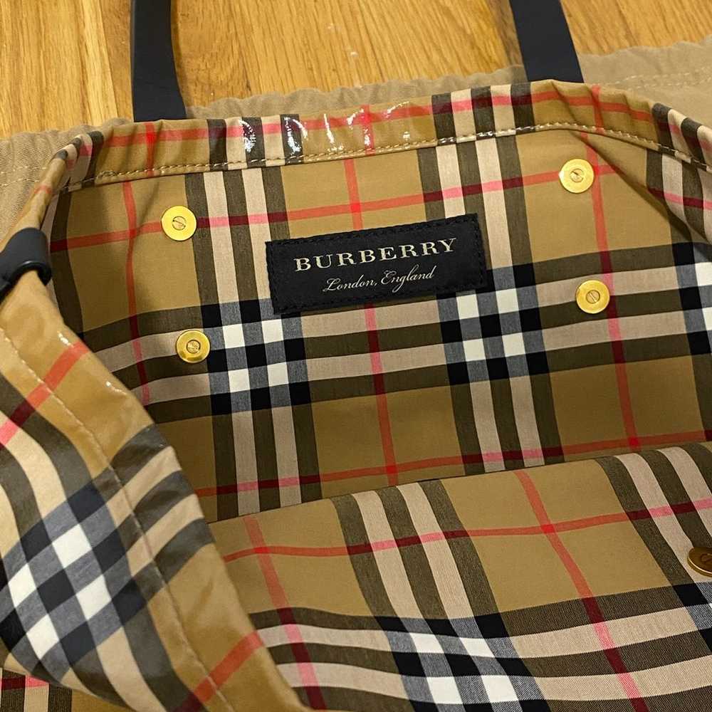 BURBERRY Nova Check Tote Bag Coated Canvas Beige … - image 4