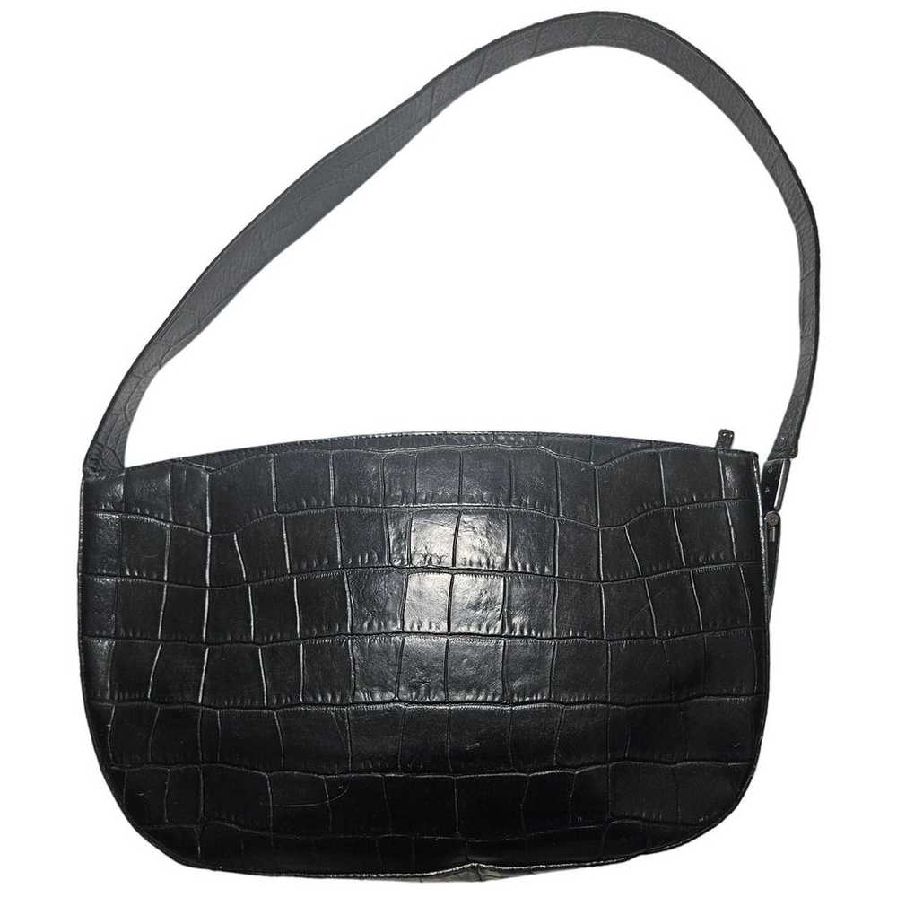 Vintage Francesco Biasia Black Embossed Leather S… - image 1