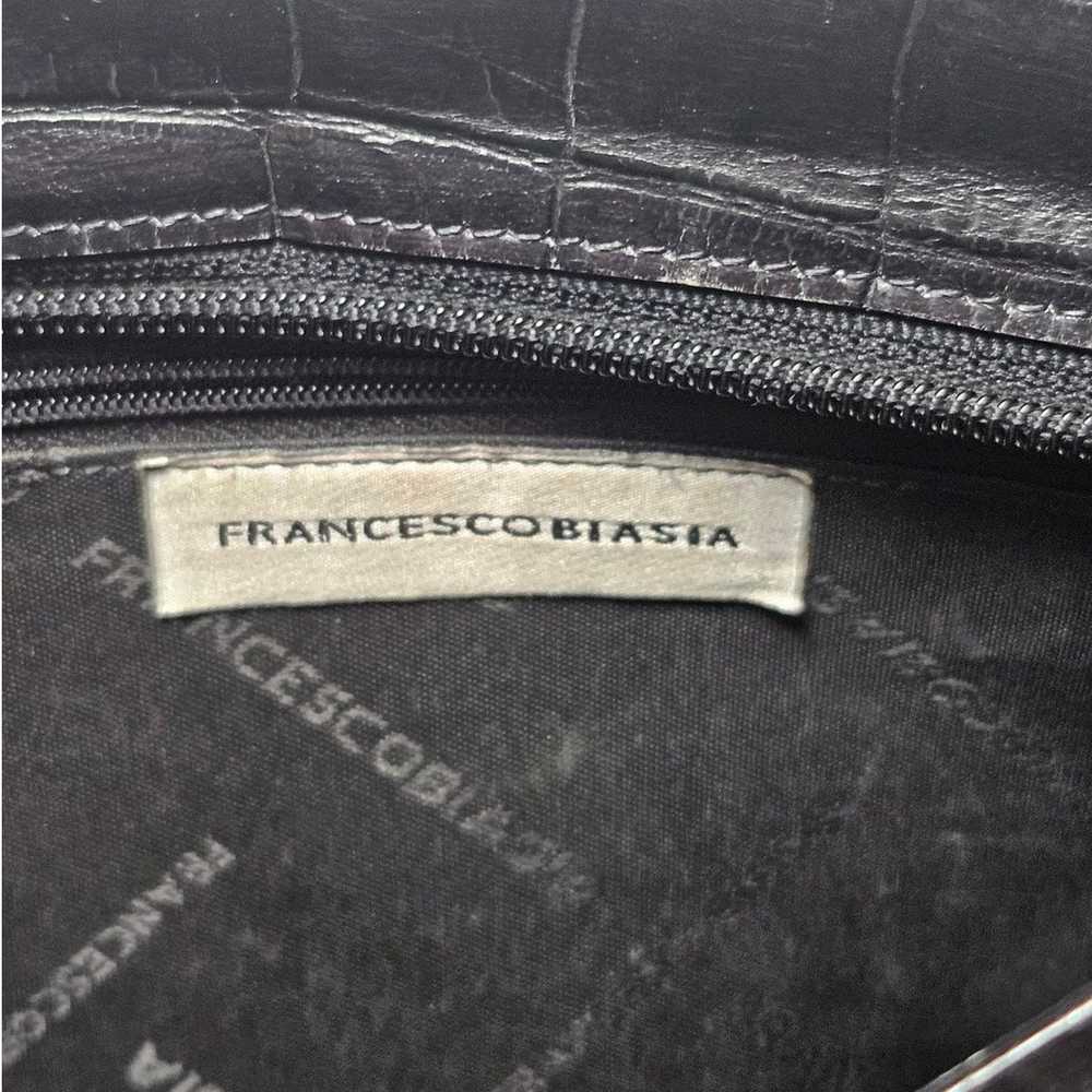 Vintage Francesco Biasia Black Embossed Leather S… - image 2