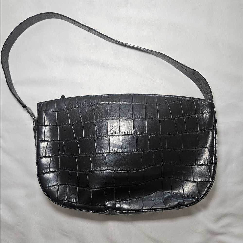 Vintage Francesco Biasia Black Embossed Leather S… - image 6