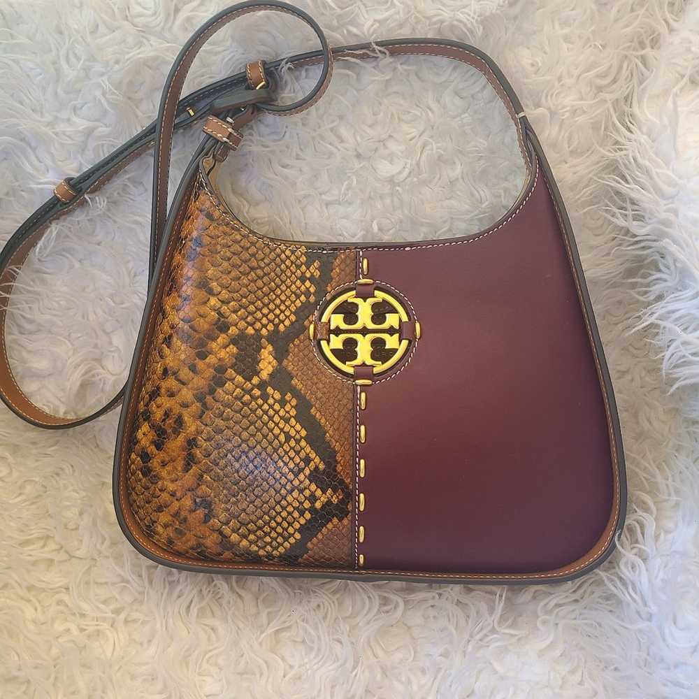 Tory Burch Snakeskin Print Leather Shoulder/cross… - image 2