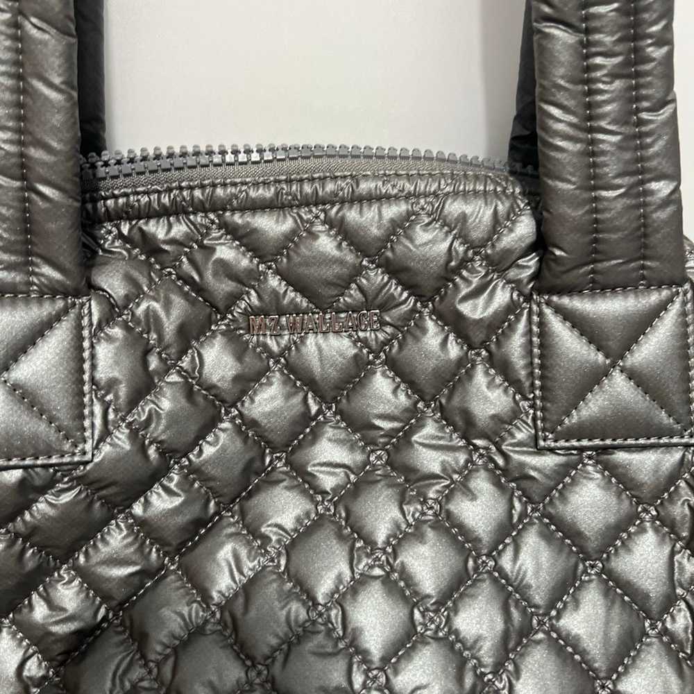 MZ Wallace Quilted Steel/ Gray Bag - image 12