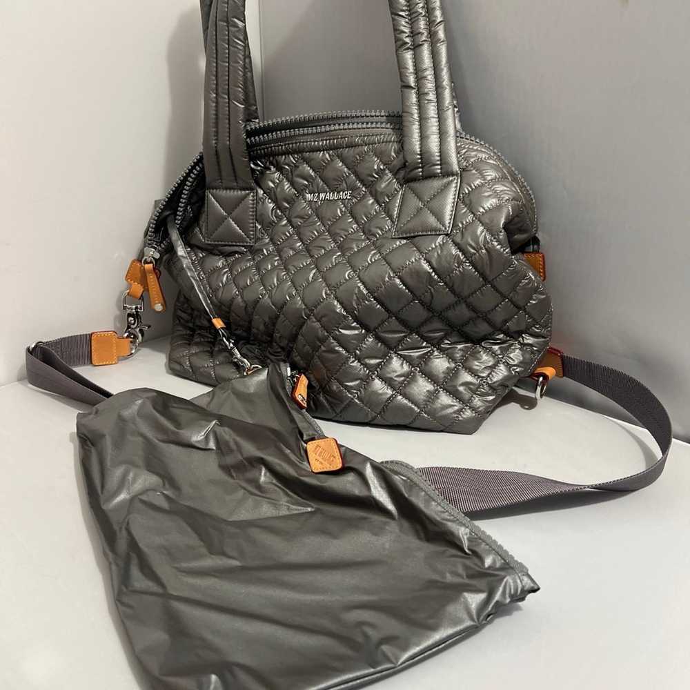 MZ Wallace Quilted Steel/ Gray Bag - image 2