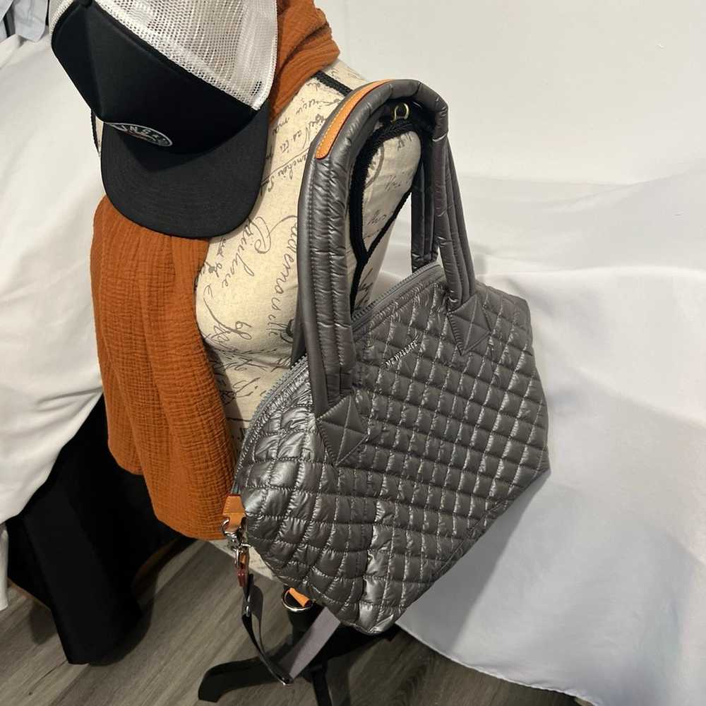 MZ Wallace Quilted Steel/ Gray Bag - image 9