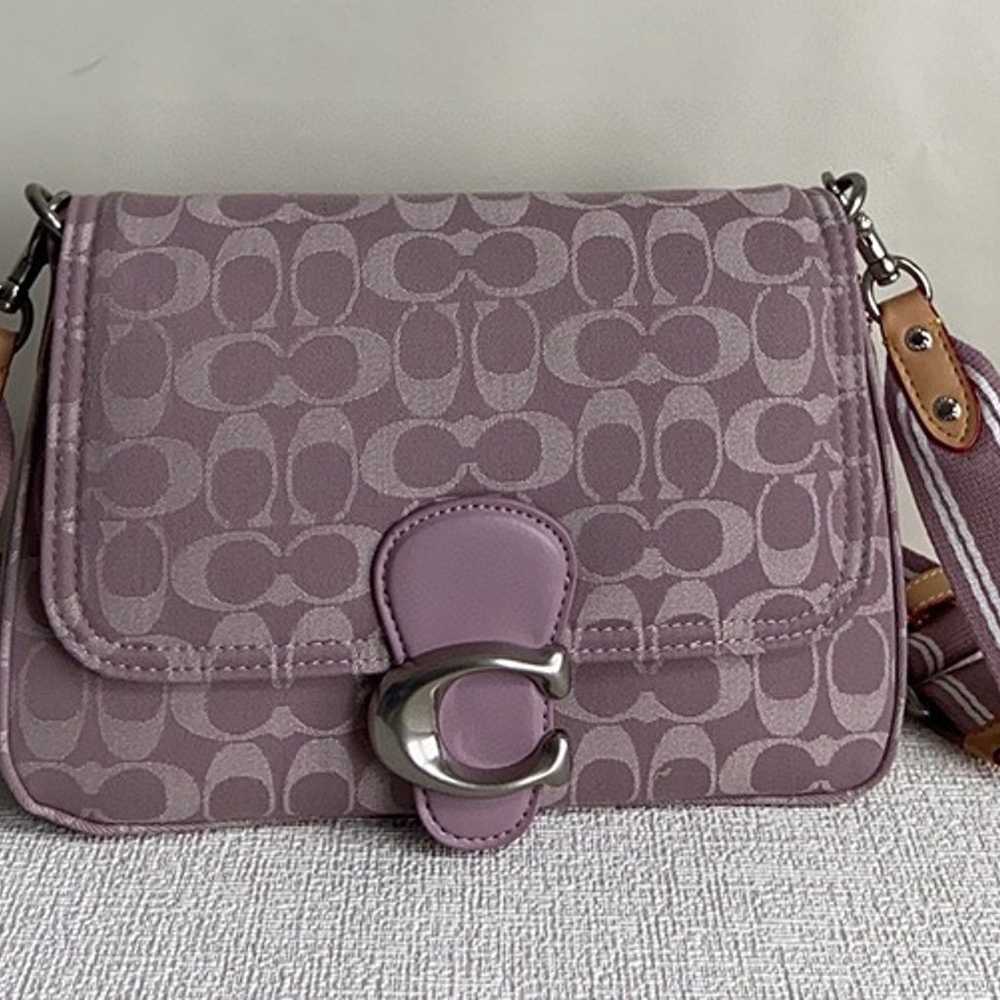 Coach Tabby Washed Denim Pale Purple Signature So… - image 3