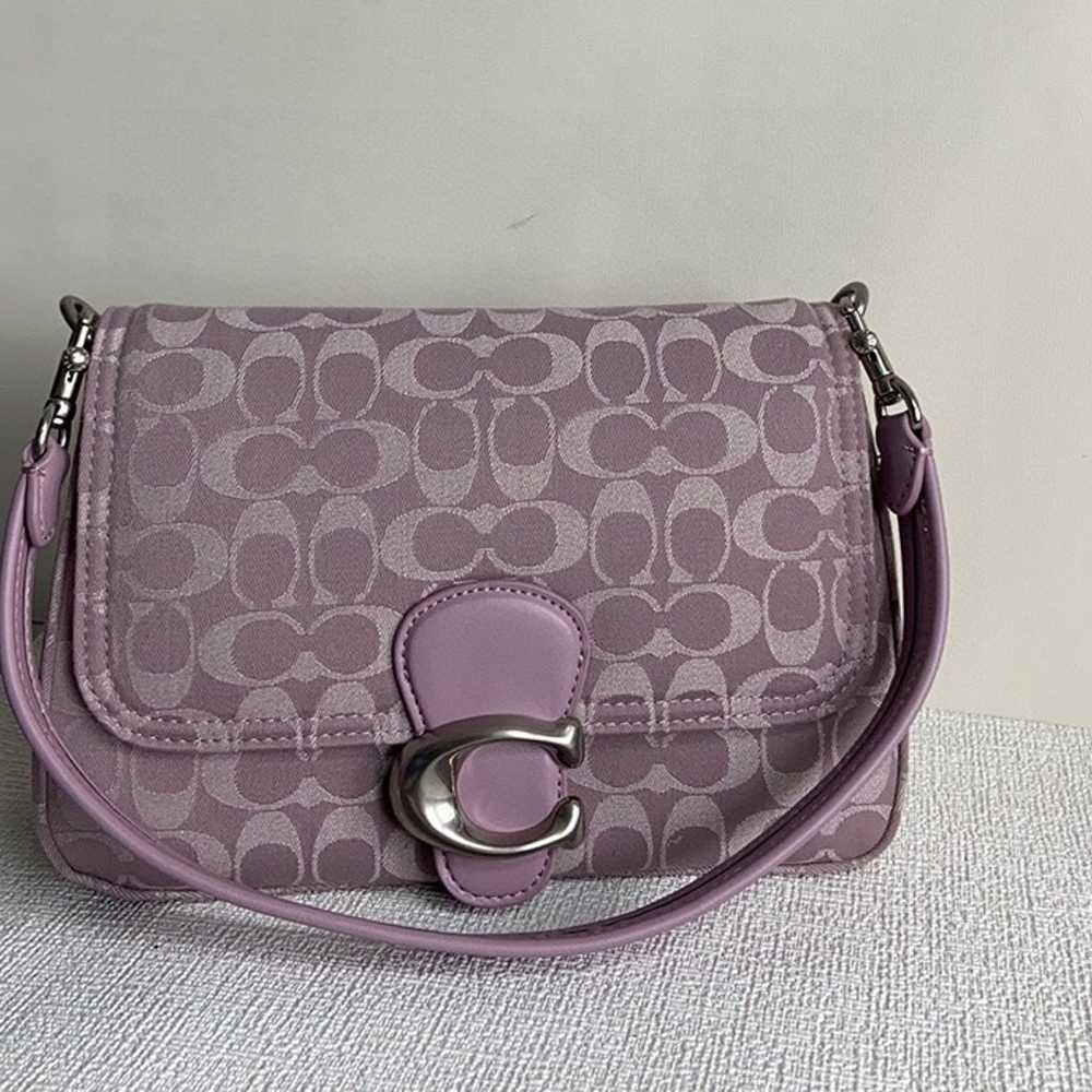 Coach Tabby Washed Denim Pale Purple Signature So… - image 5