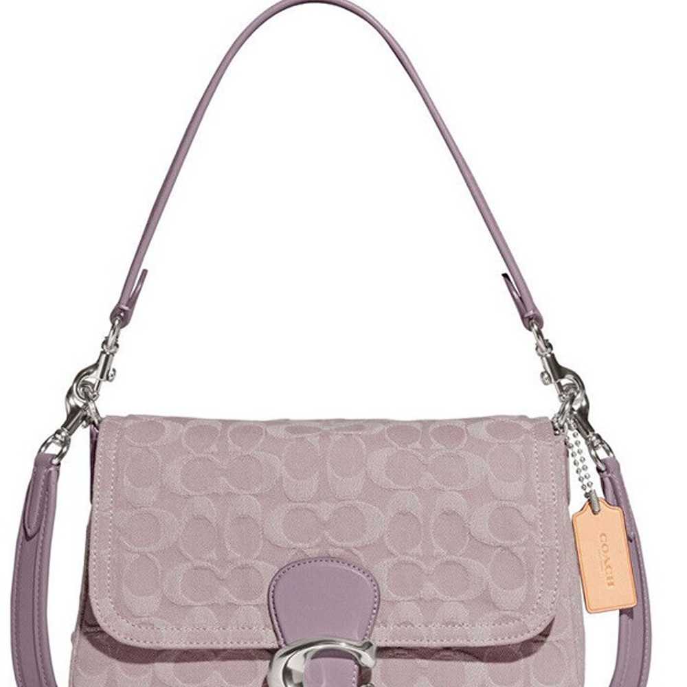 Coach Tabby Washed Denim Pale Purple Signature So… - image 6