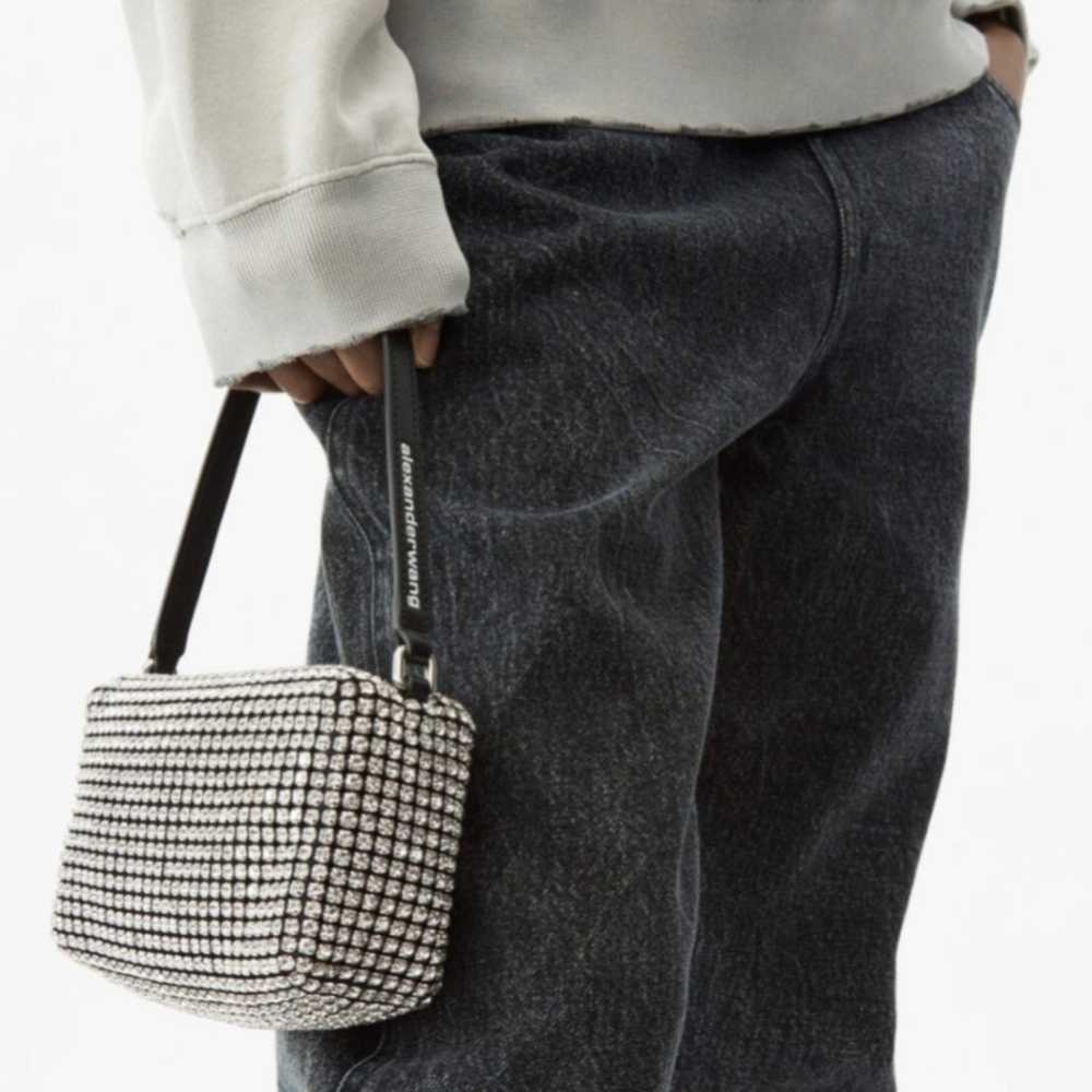 Alexander Wang heiress pouch bag Rhinestone mesh … - image 12