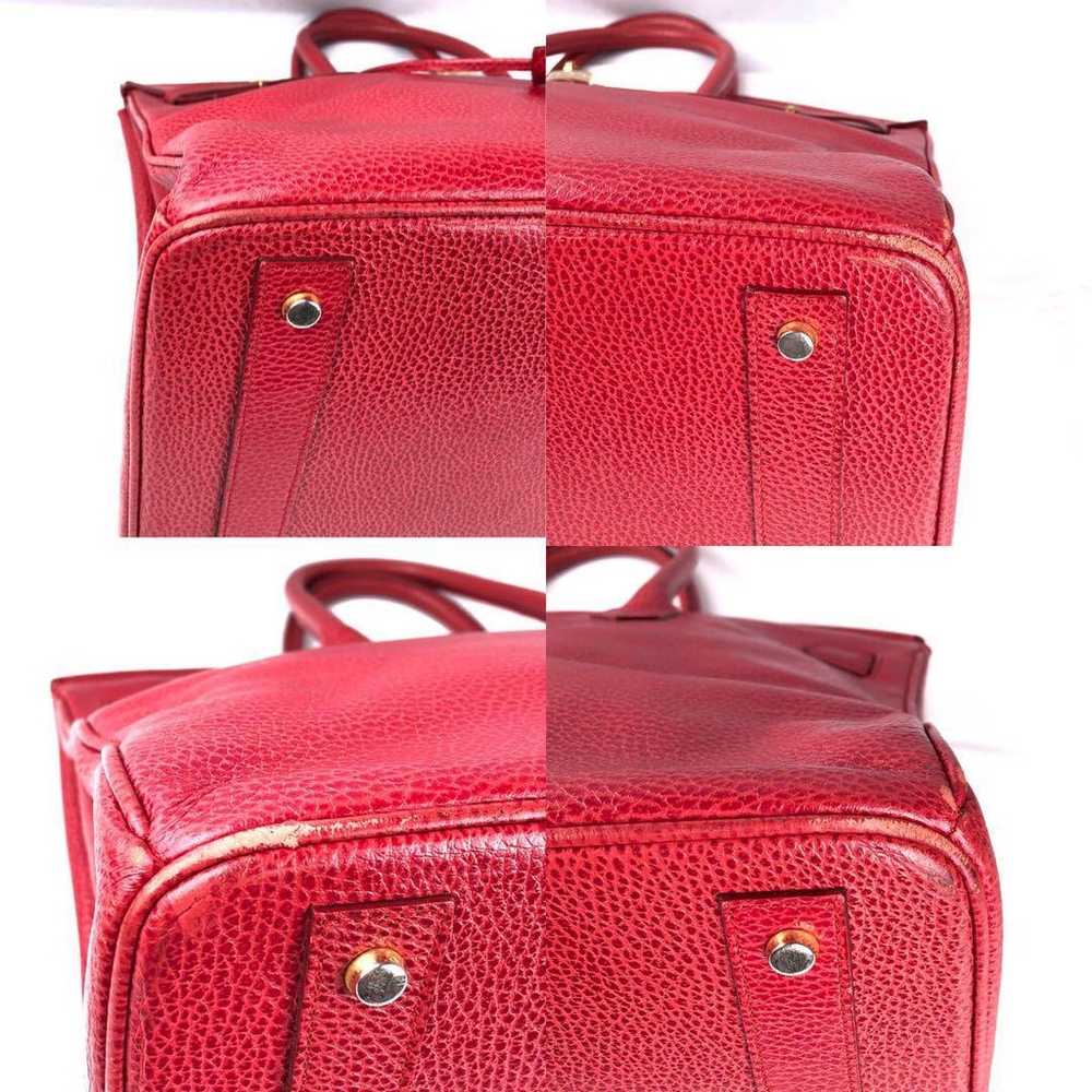 ◆High-class Leather Handbag Red - image 10