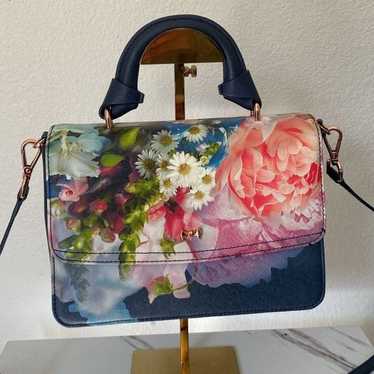 Ted Baker Navy Blue Floral Crossbody Handbag - image 1