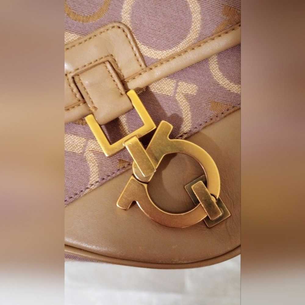 Salvatore Ferragamo gancini pattern canvas cross-… - image 3