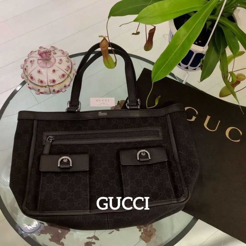 【Excellent Condition】Gucci Tote Bag with GG Patte… - image 1