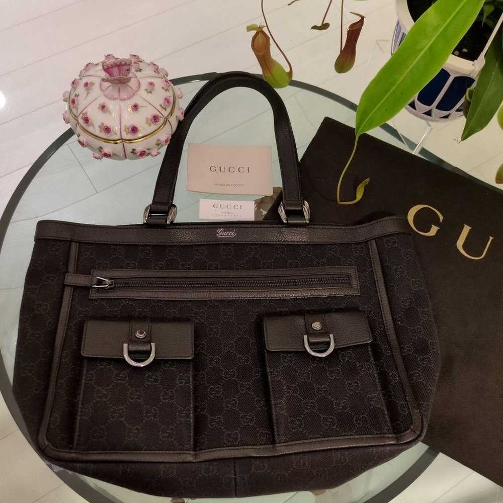 【Excellent Condition】Gucci Tote Bag with GG Patte… - image 4