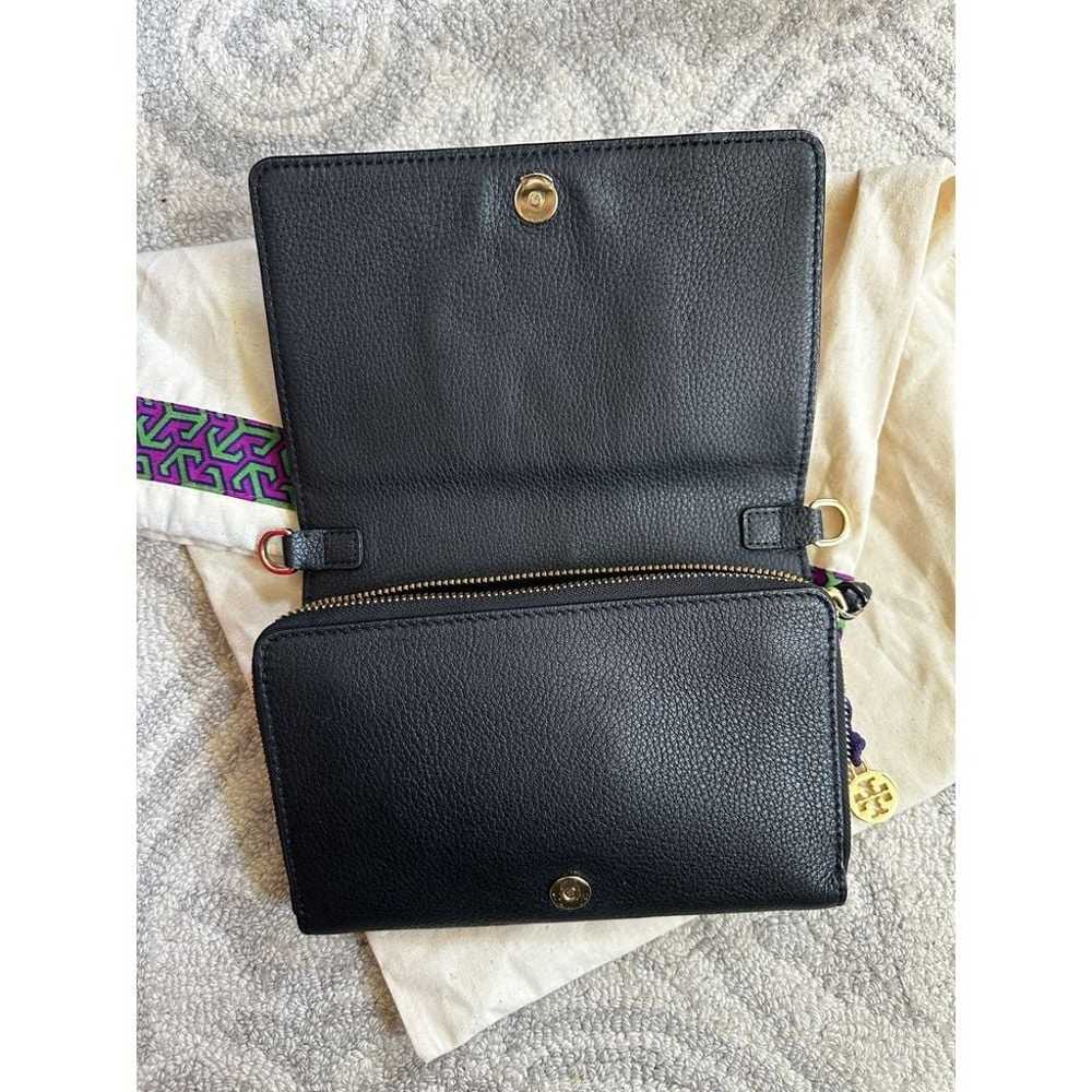 TORY BURCH LADIES BLACK LEATHER HARPER FLAP  CLUT… - image 3