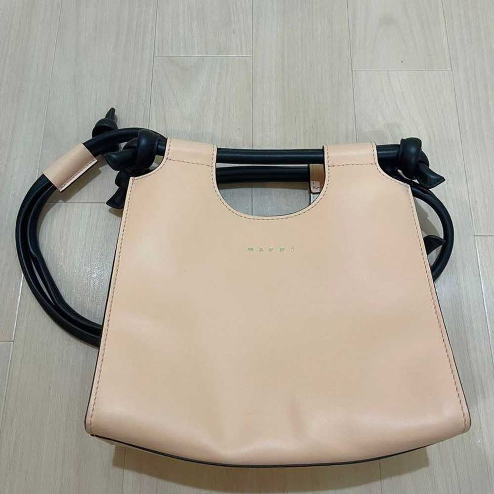 MARNI Pearl Peach Knot Shoulder Handbag - image 2