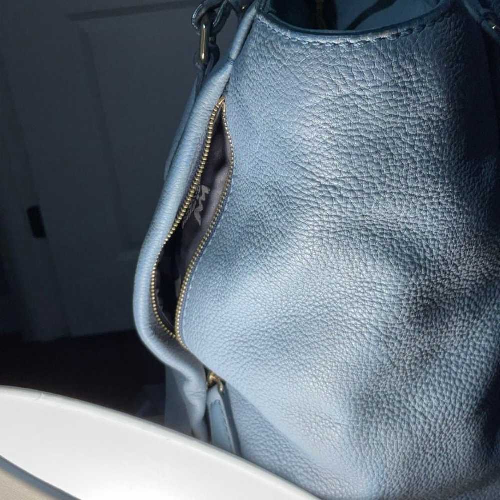 MCM Tote Handbag Blue Leather Shoulder Bag Purse … - image 3