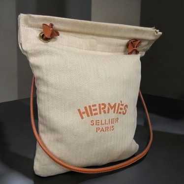 HERMES Aline PM Toile Chevron Shoulder Bag