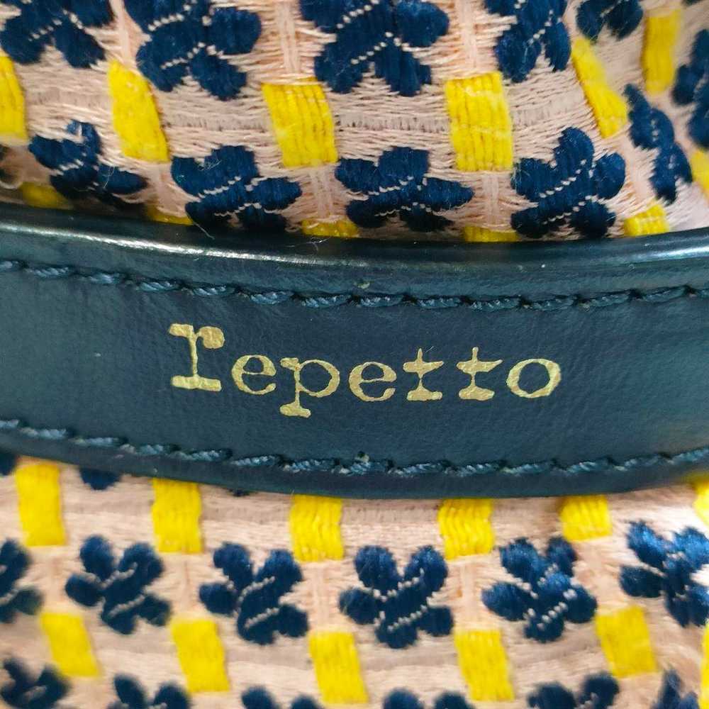 Rare ❤ Repetto Embroidered 2way Frill Bag with Fl… - image 10