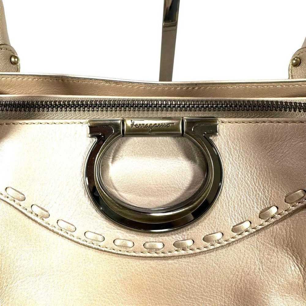 Salvatore Ferragamo Gancini handbag tote bag leat… - image 5