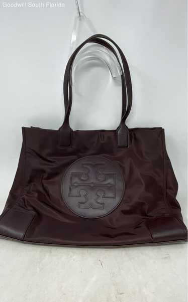 Tory Burch Womens Ella Dark Brown Double Handle To