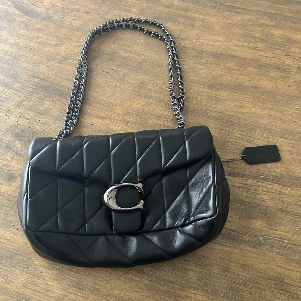 COACH Black Quilted Leather Tabby Silver Hardware… - image 2