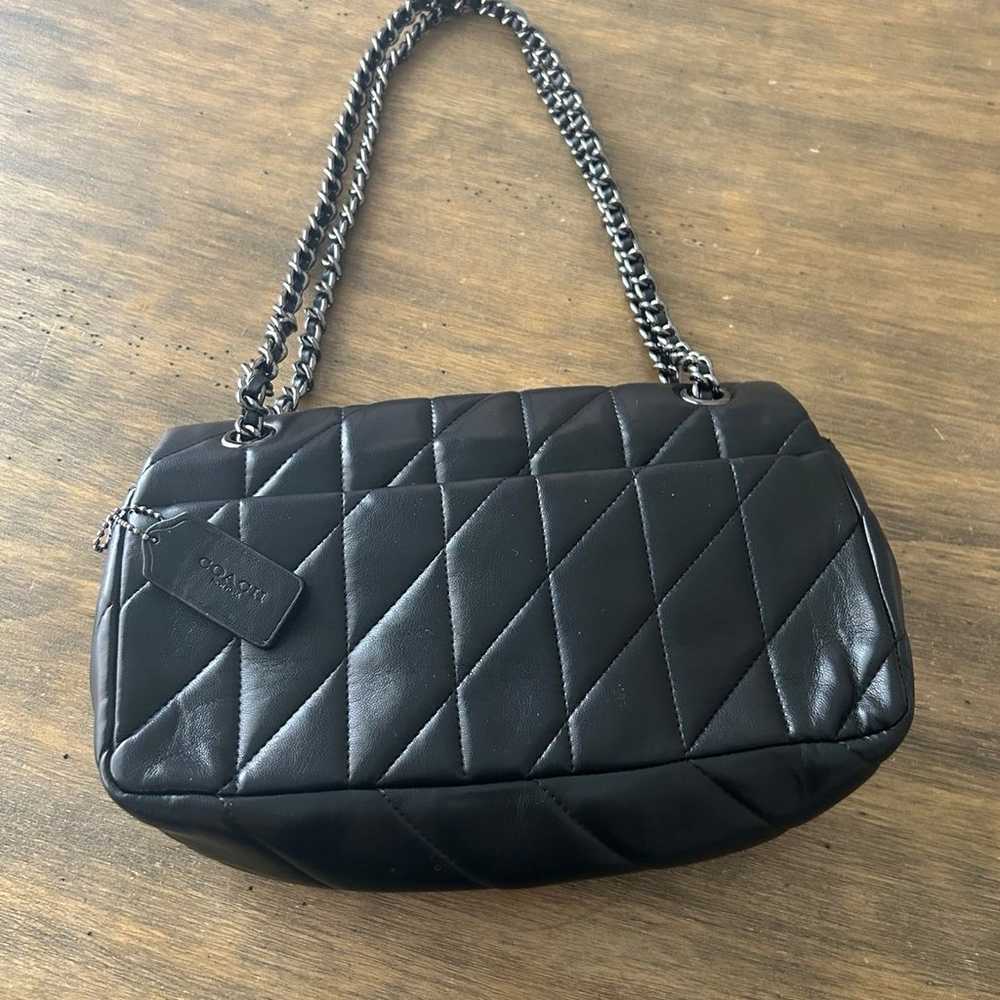 COACH Black Quilted Leather Tabby Silver Hardware… - image 3