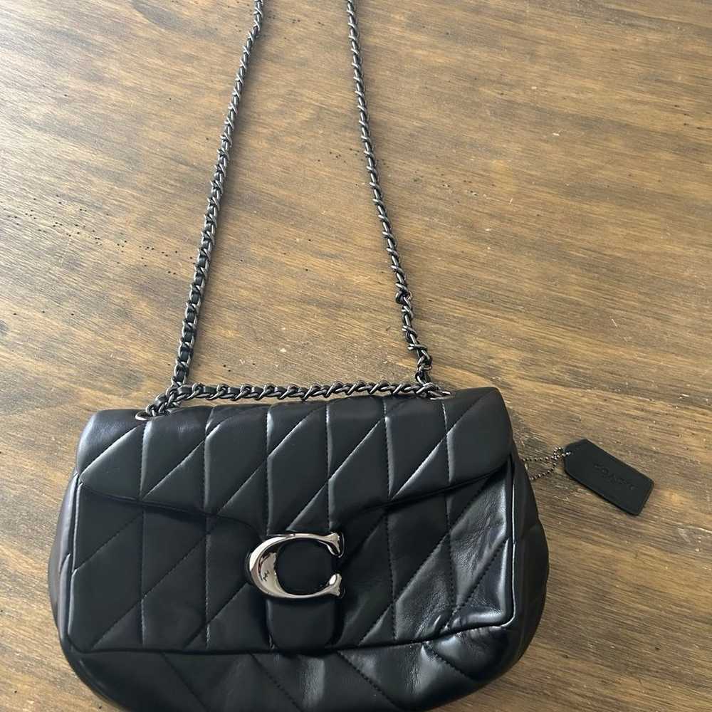 COACH Black Quilted Leather Tabby Silver Hardware… - image 4