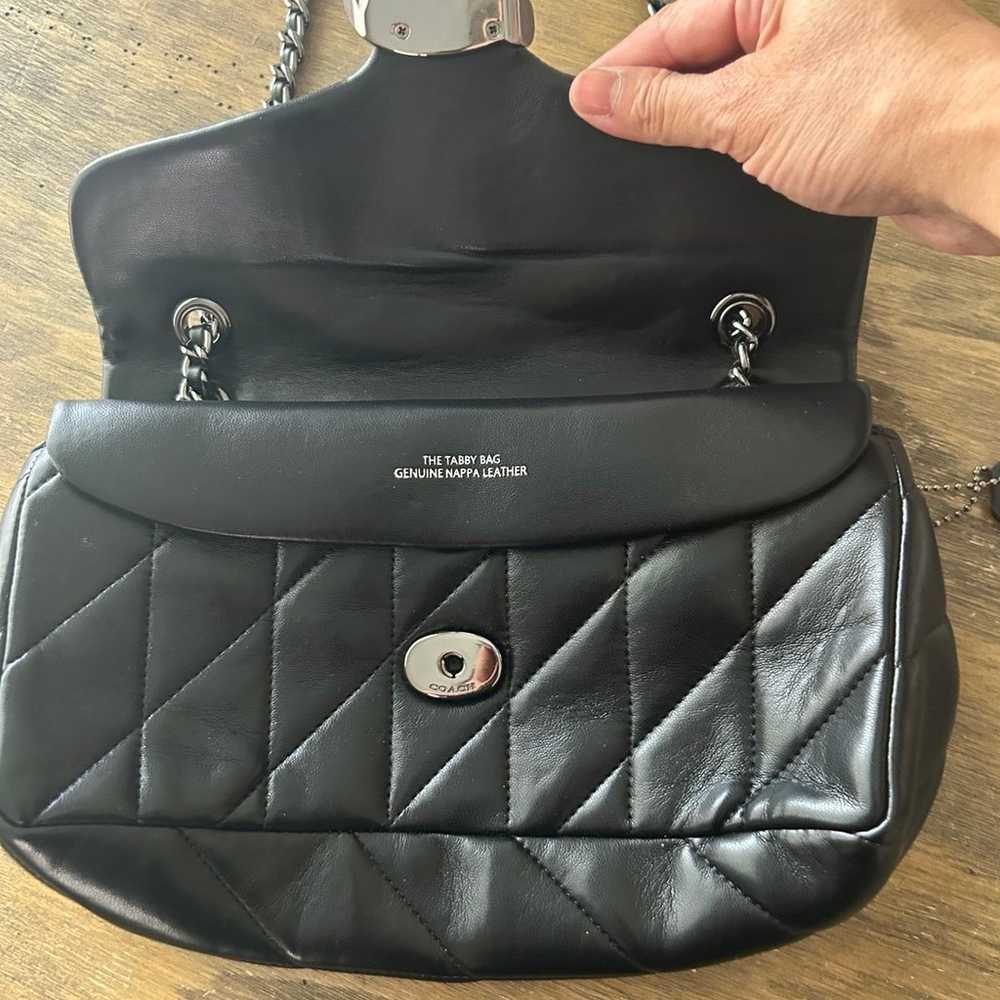 COACH Black Quilted Leather Tabby Silver Hardware… - image 6