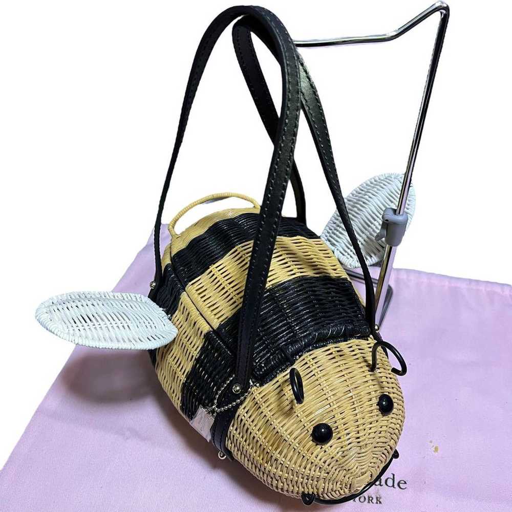 【Superb ✨ Rare】Kate Spade Bee Motif Handbag Straw - image 6