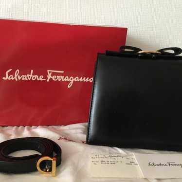 Salvatore Ferragamo black bag.