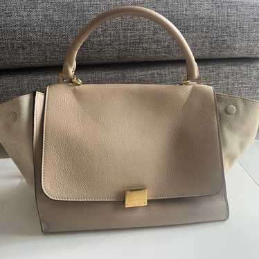 Celine Trapeze Leather 2WAY Handbag Women