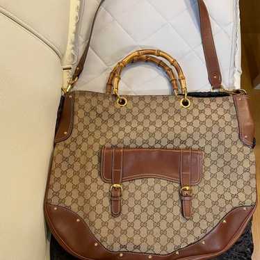 Brand new GUCCI GG Fabric Bamboo 2way Shoulder Bag - image 1