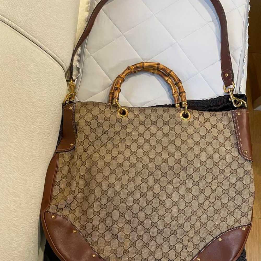 Brand new GUCCI GG Fabric Bamboo 2way Shoulder Bag - image 2