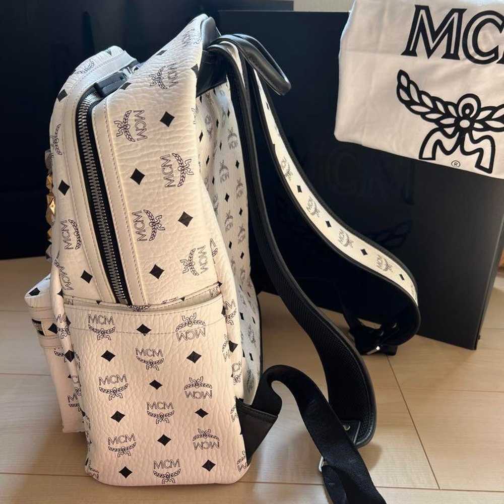 MCM backpack / white / studs / genuine item - image 3