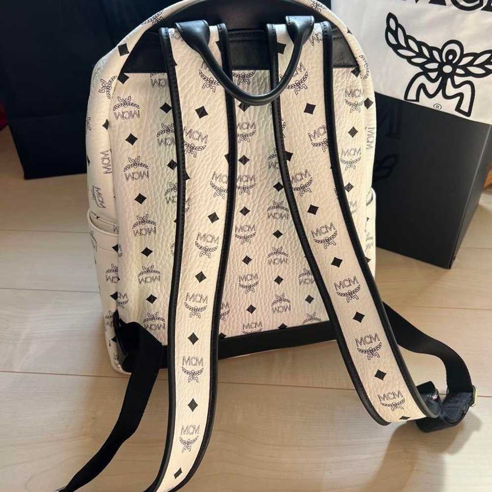 MCM backpack / white / studs / genuine item - image 5