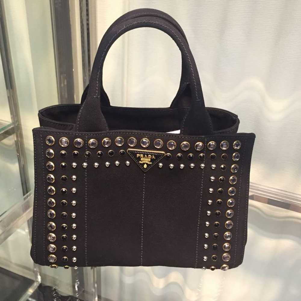 PRADA Canapa Tote Bijou Black - image 1