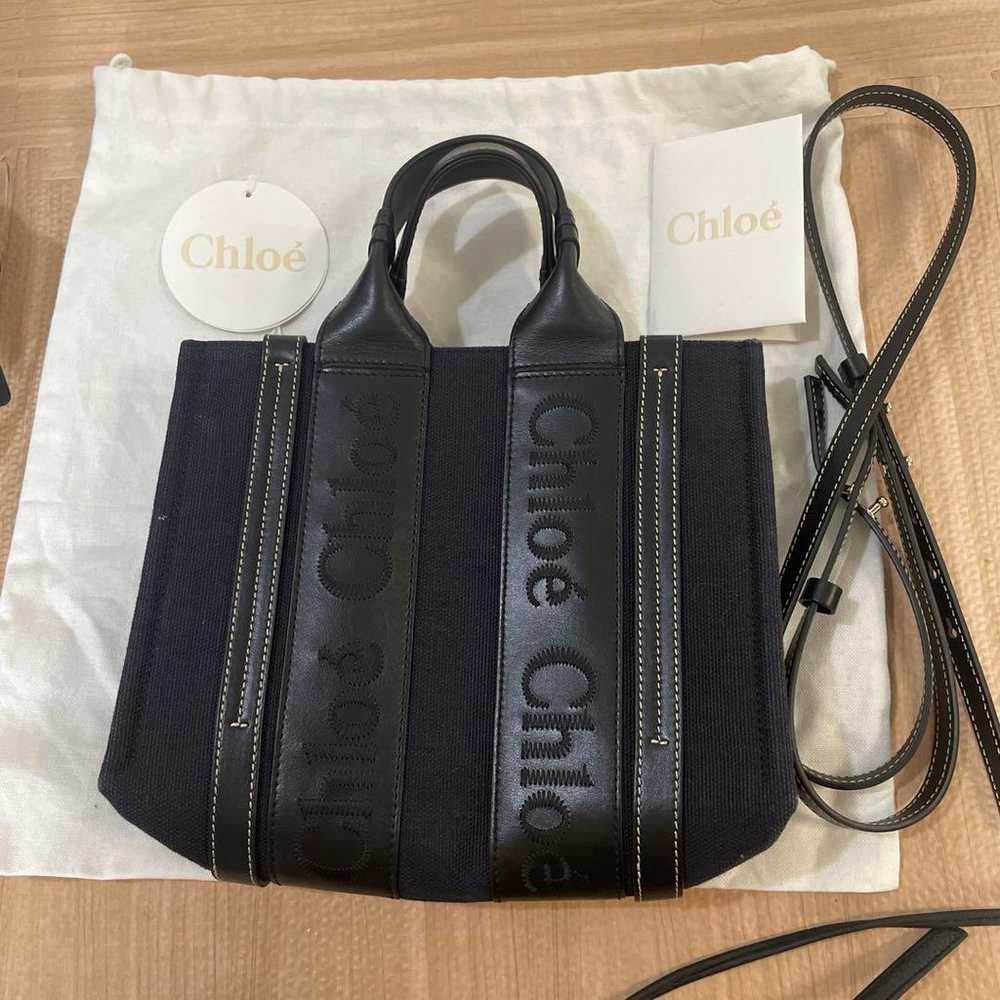 Authentic Chloe Woody Small Tote Bag with Calfski… - image 1