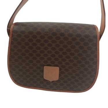 CELINE Celine Shoulder Bag Macadam Pattern Leather