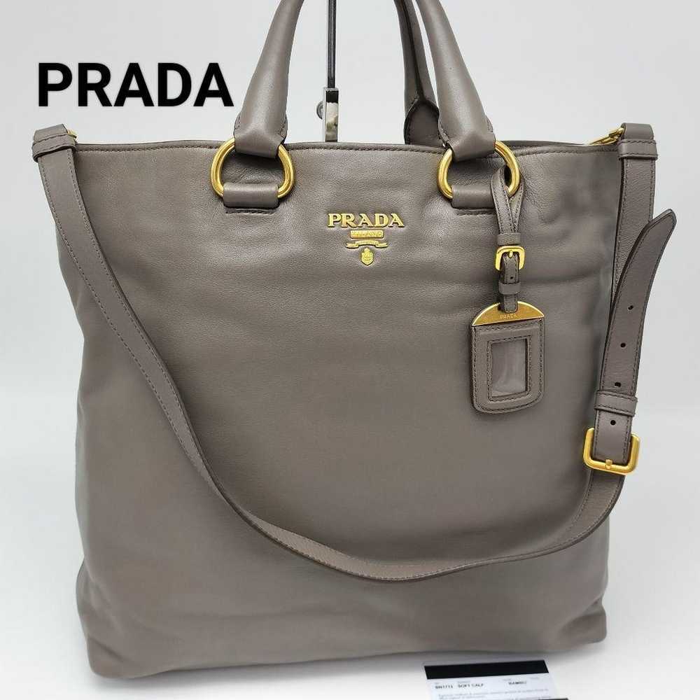 Almost unused ✨ Prada 2way bag leather gray - image 1