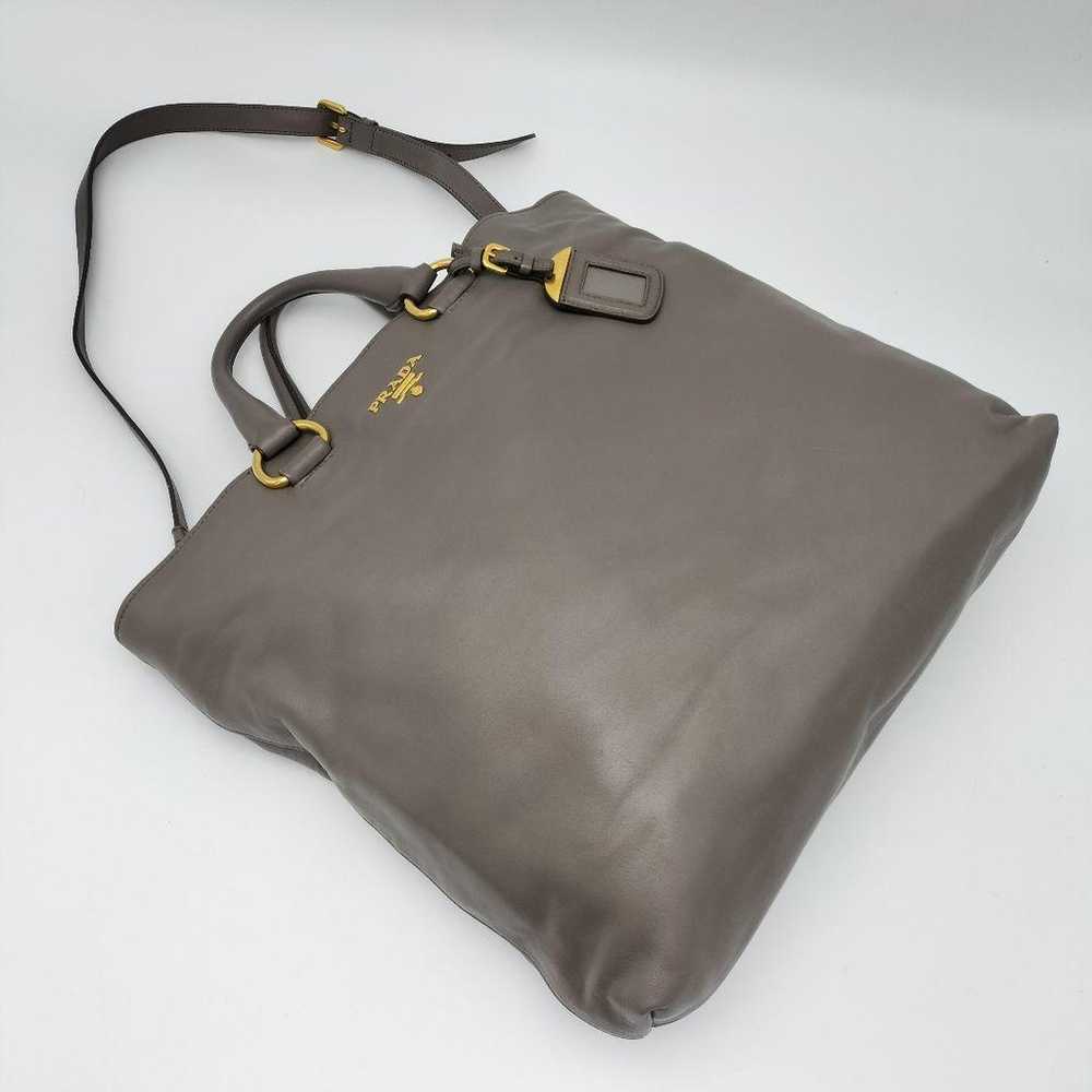 Almost unused ✨ Prada 2way bag leather gray - image 3