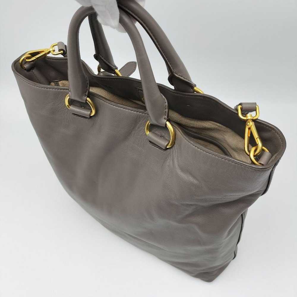 Almost unused ✨ Prada 2way bag leather gray - image 5