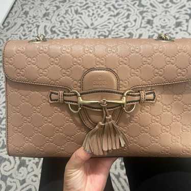 Gucci Brown Emily Chain Flap Guccissima Leather Sh