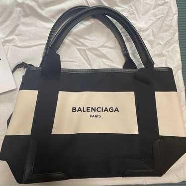 Balenciaga Navy Cabas Border