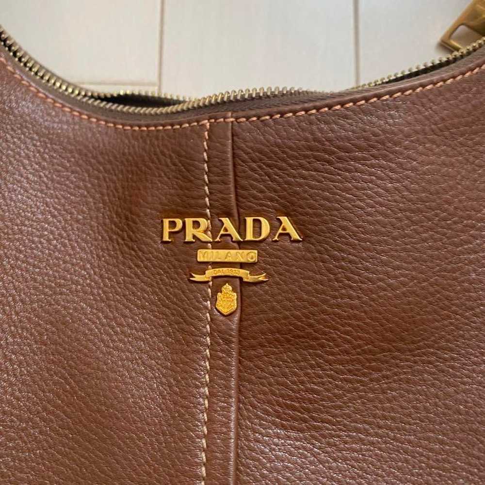 PRADA shoulder bag, brown leather - image 2