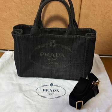 PRADA Canapa S Shoulder Bag 2way Canvas