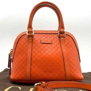 【Genuine】Gucci mini handbag 2way micro shima leath