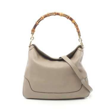 Gucci Diana Bamboo One Shoulder Bag Gray Beige 28… - image 1